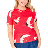 Holiday Tee in poetry in motion melon