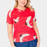 Holiday Tee in poetry in motion melon