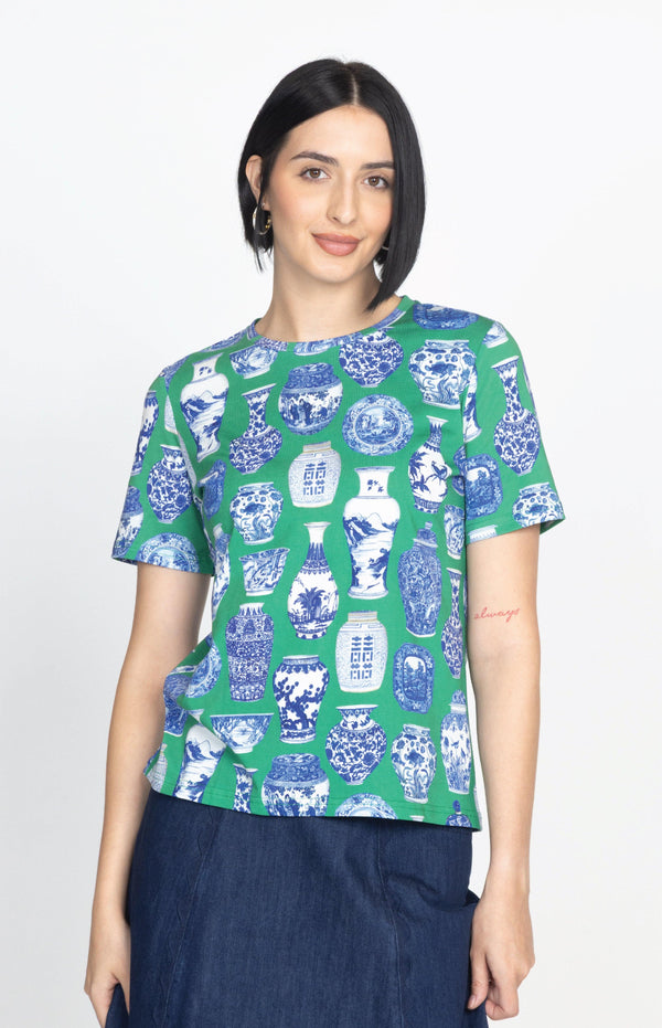 Holiday Tee in a moment in time green