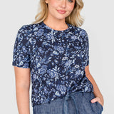 Holiday Tee in navy swoon