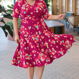 Cleo Dress in cherry blossom plum