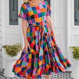 Lola Dress in name dropper gingham