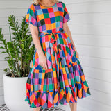 Lola Dress in name dropper gingham