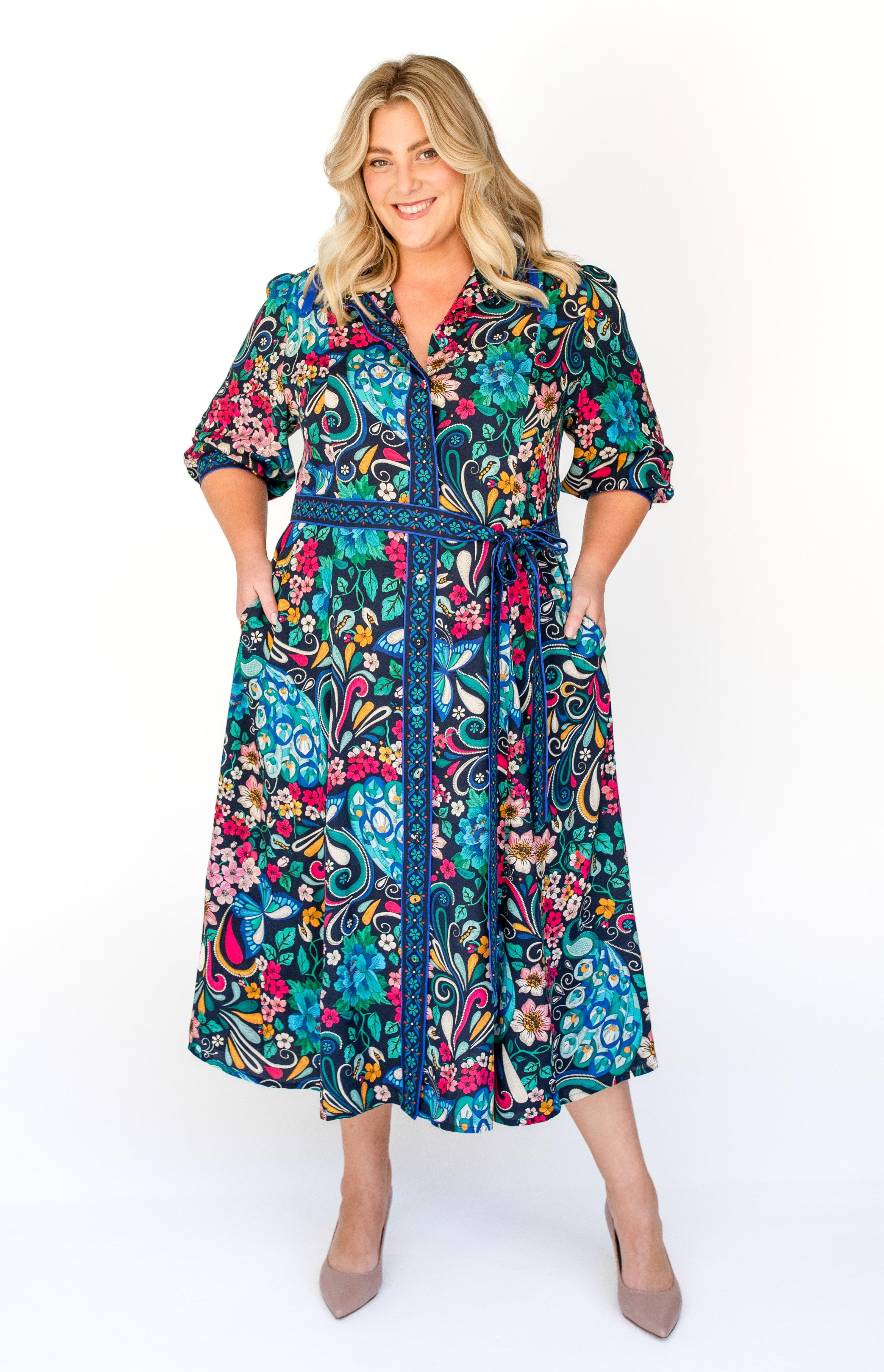 Maiocchi's Leticia Dress Dress features a fancy shirt dress silhouette plus a removable waist tie. 