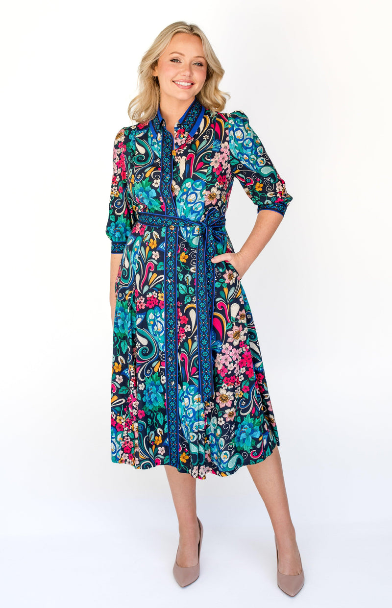 Leticia Dress in truly madly navy