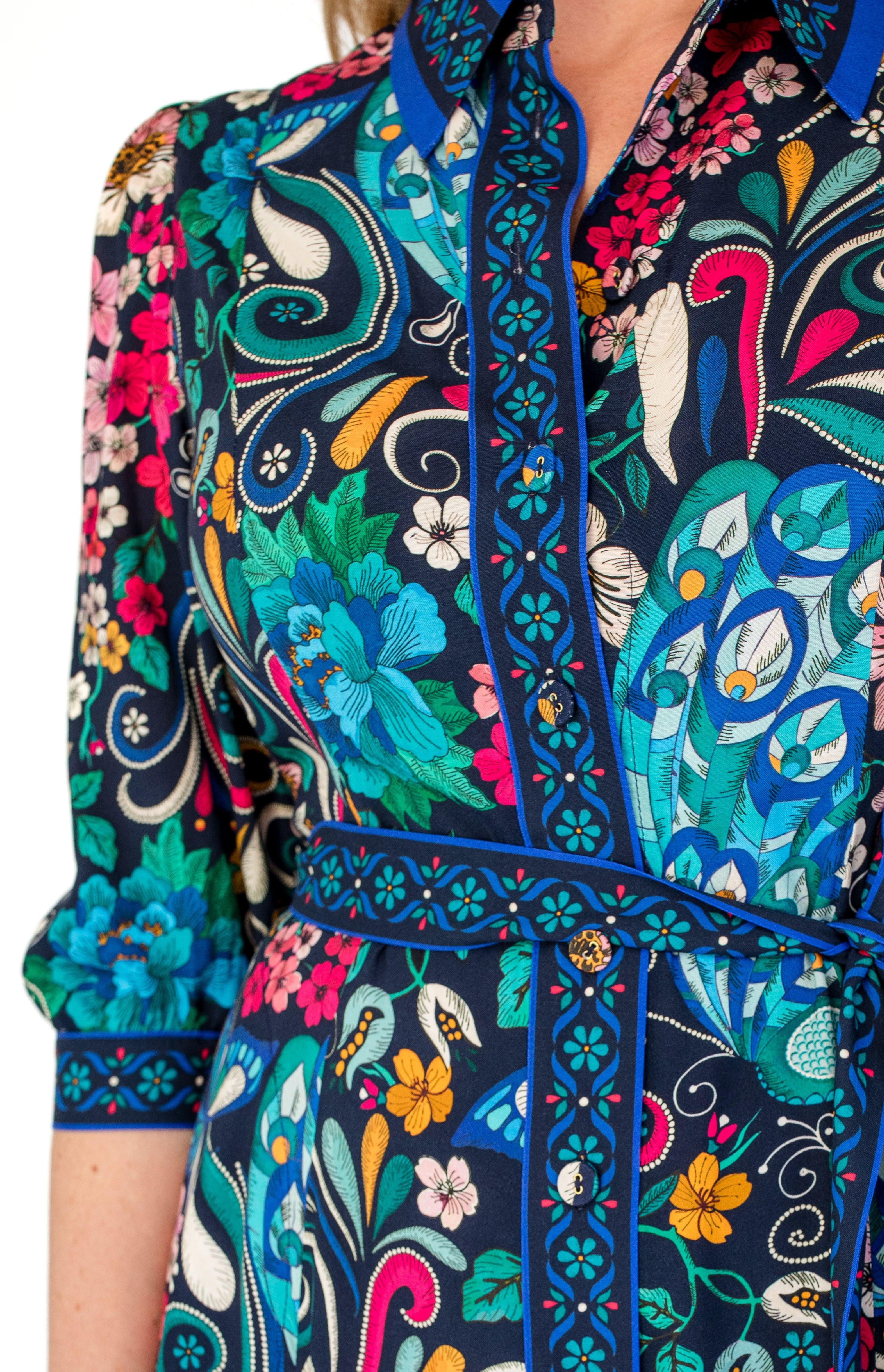 Maiocchi's Leticia Dress featuring our exclusive hand-painted Truly Madly print, designed in Australia.
