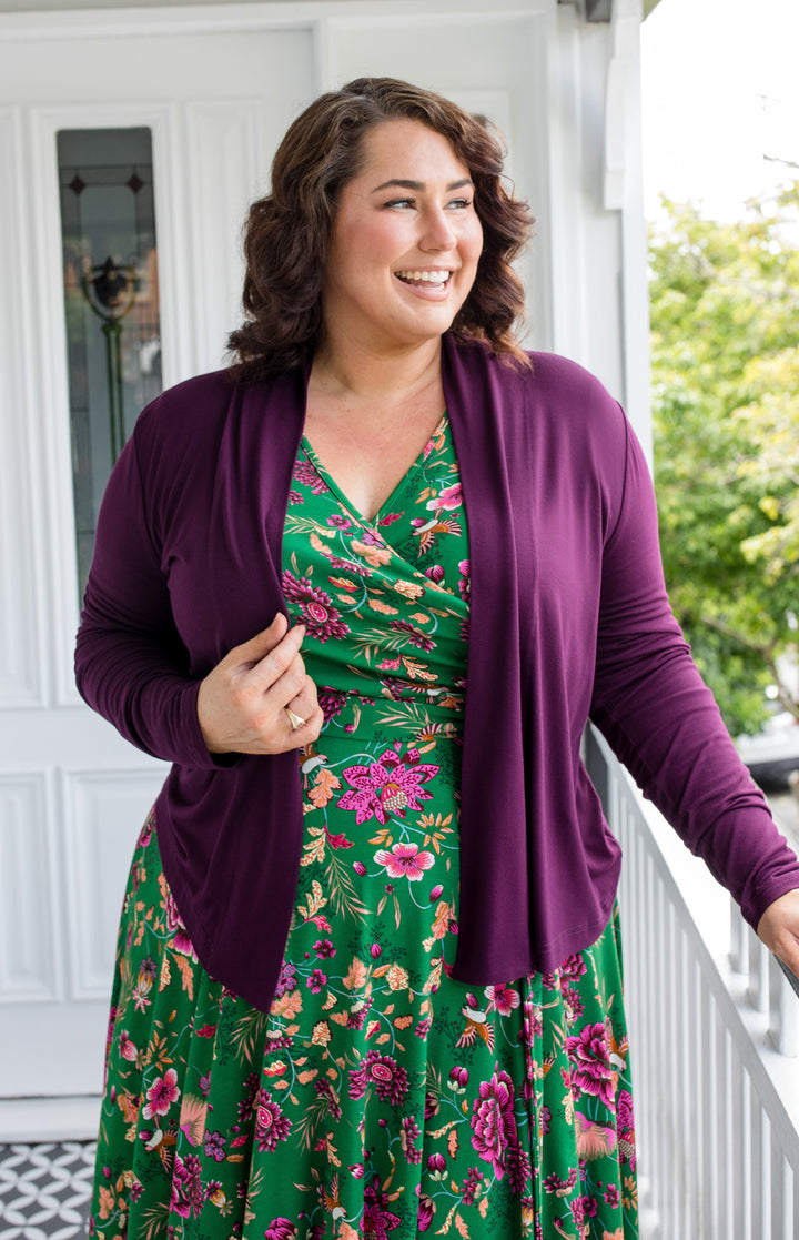 Lucinda Dress in flights of fancy green