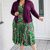 Lucinda Dress in flights of fancy green