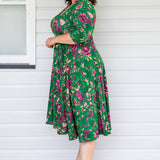Lucinda Dress in flights of fancy green
