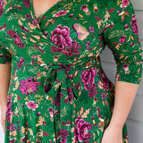 Lucinda Dress in flights of fancy green