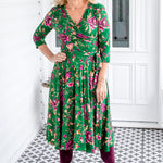 Maiocchi Lucinda Dress in Flights of Fancy Green exclusive print