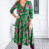 Maiocchi Lucinda Dress in Flights of Fancy Green exclusive print