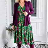 Lucinda Dress in flights of fancy green