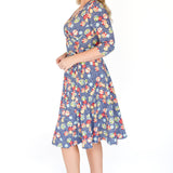 Lucinda Dress in peach blossoms