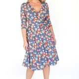 Lucinda Dress in peach blossoms