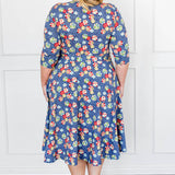 Lucinda Dress in peach blossoms