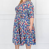 Lucinda Dress in peach blossoms