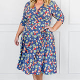 Lucinda Dress in peach blossoms