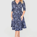 Lucinda Dress in navy swoon