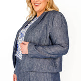 Luxe Linen Blazer in denim