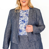 Luxe Linen Blazer in denim