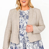Luxe Linen Blazer in oatmeal