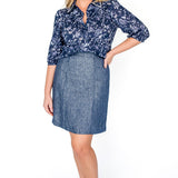 Luxe Linen Skirt in denim