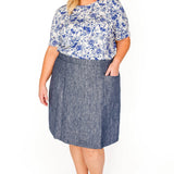 Luxe Linen Skirt in denim