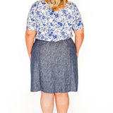 Luxe Linen Skirt in denim