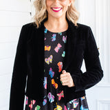 Maiocchi Perfect Velvet Blazer in black - luxe cropped jacket with tailored fit