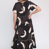 Maldives Midi Dress in poetry in motion black