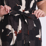 Maldives Midi Dress in poetry in motion black