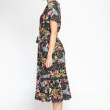 Maldives Midi Dress in aussie blooms