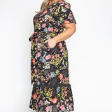 Maldives Midi Dress in aussie blooms