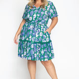 Maldives Mini Dress in a moment in time green