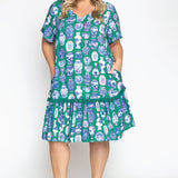 Maldives Mini Dress in a moment in time green