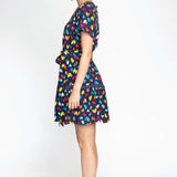 Maldives Mini Dress in rainbow hearts