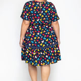 Maldives Mini Dress in rainbow hearts