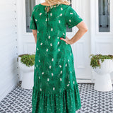 Maldives Midi Dress in lucky cat green