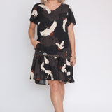 Maldives Mini Dress in poetry in motion black