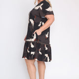 Maldives Mini Dress in poetry in motion black