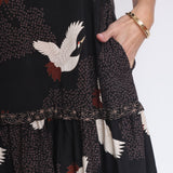 Maldives Mini Dress in poetry in motion black