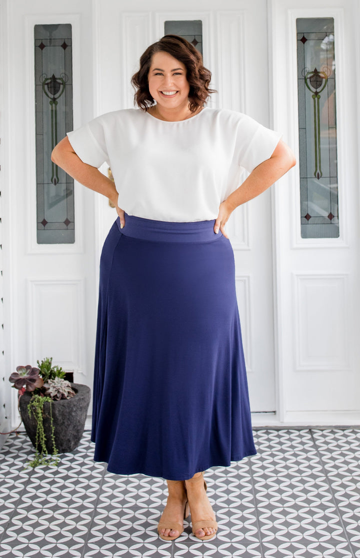 PRE-ORDER Bamboo Must Have Skirt in navy