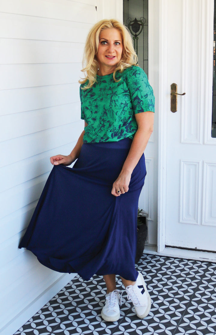 PRE-ORDER Bamboo Must Have Skirt in navy