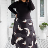 Maiocchi Bamboo Must Have Skirt in Poetry in Motion black – best-selling A‑line skirt with kimono-inspired print