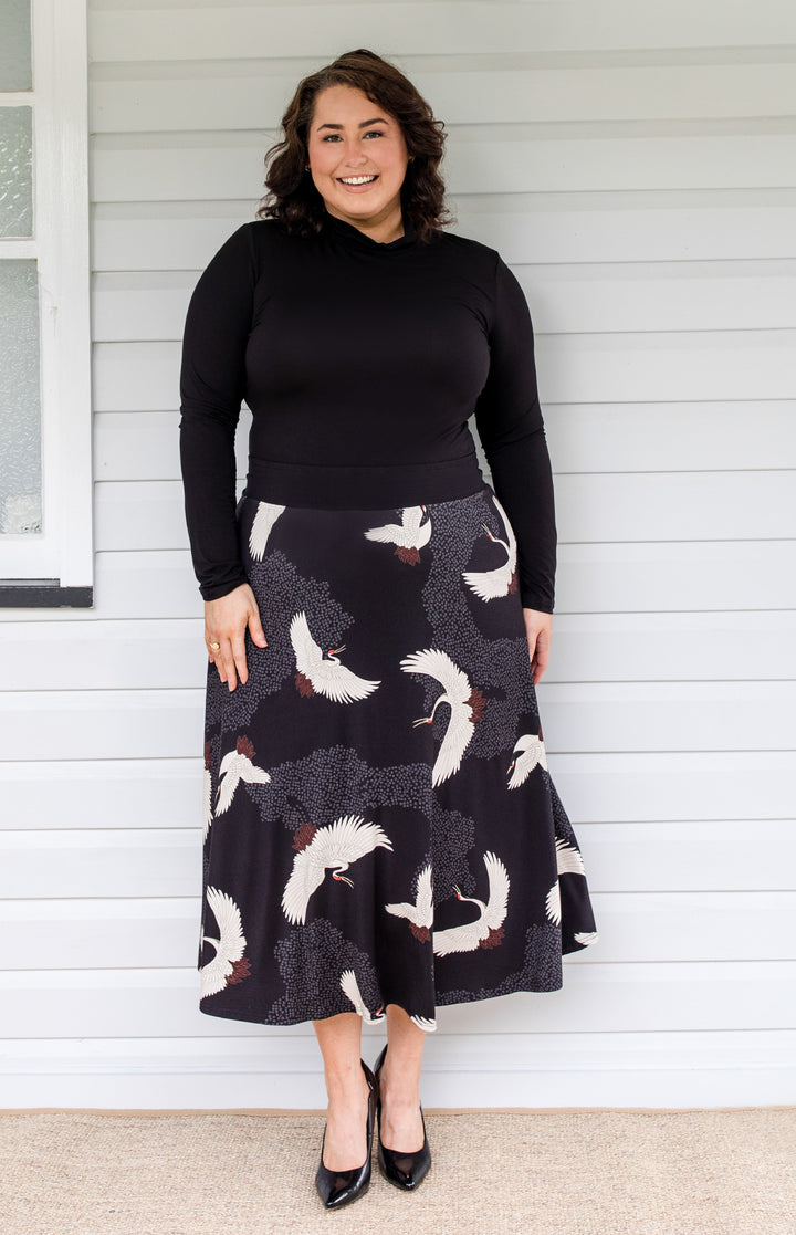 Bamboo Must Have Skirt in poetry in motion black