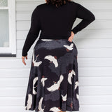 Bamboo Must Have Skirt in poetry in motion black