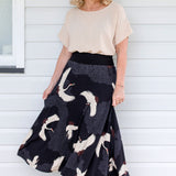 Bamboo Must Have Skirt in poetry in motion black