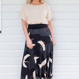 Statement printed skirt for weddings or everyday - Maiocchi Bamboo Must Have Skirt in poetry in motion