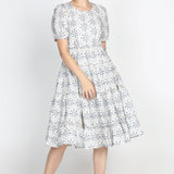Eloise Dress in navy broderie